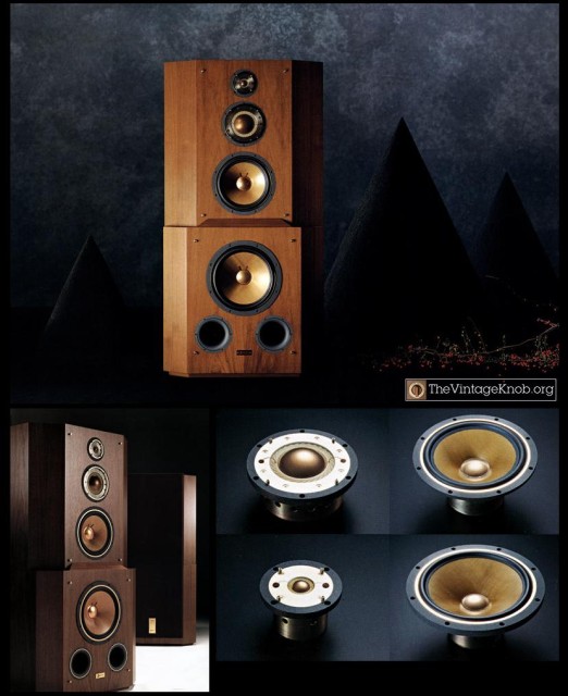 Yamaha's GF-1 active loudspeaker is a rare bird from the early 90's. It featured Beryllium mids and tweeters, four integrated amps per speaker, a weight of 175kg per side, and a price tag of 7,000,000¥. Photo credit: www.thevintageknob.org